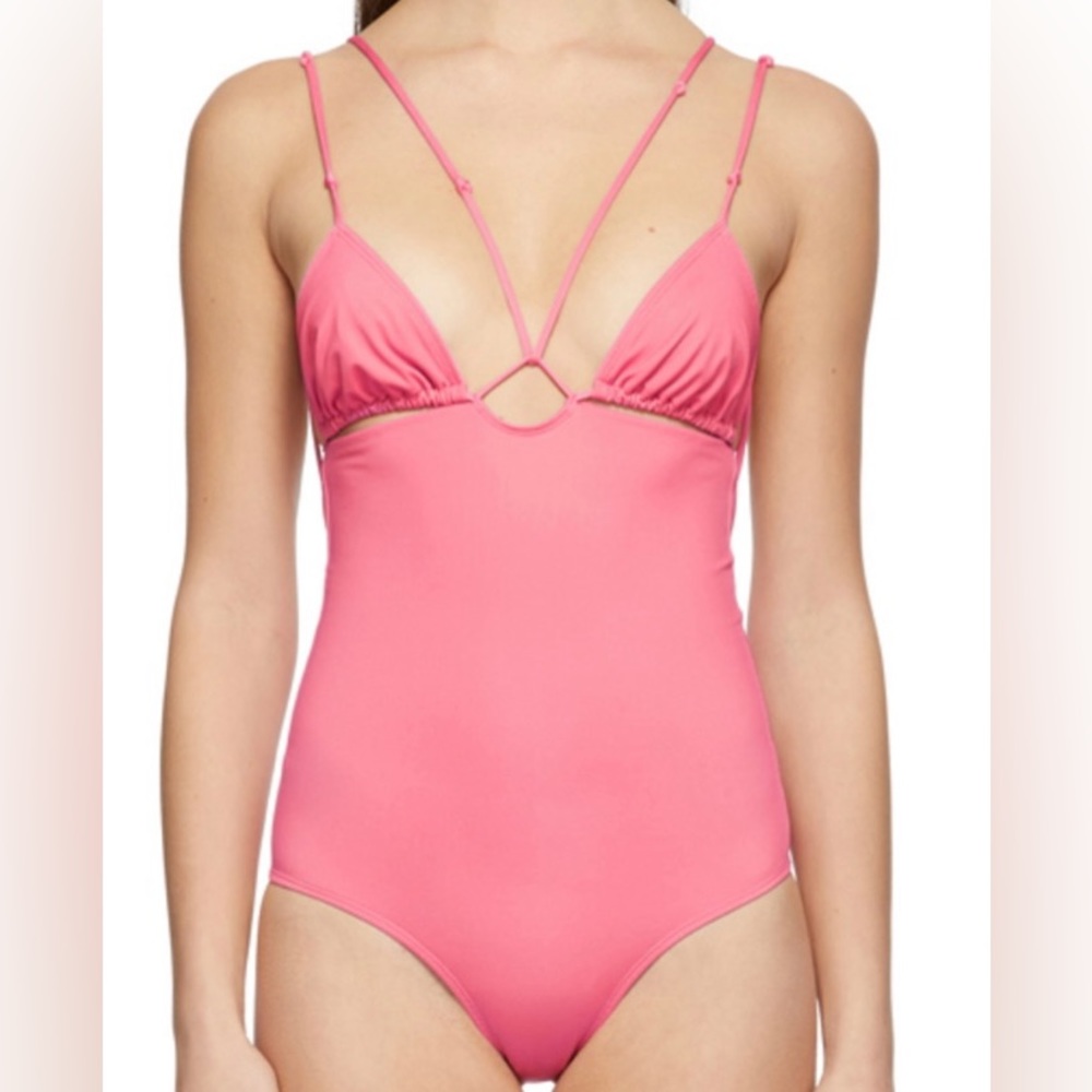 Jacquemus Pink Strappy One-Piece Swimsuit